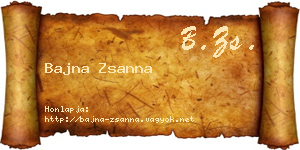 Bajna Zsanna névjegykártya